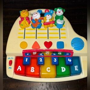VTG Fisher-Price Musical ABC 123 Band Piano Keyboard Toy Lights Shapes Works